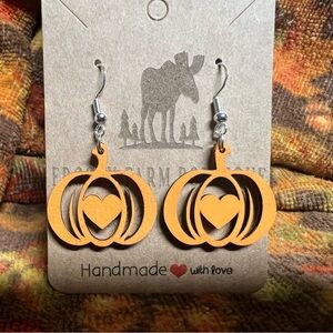 Laser cut and hand painted fall earrings